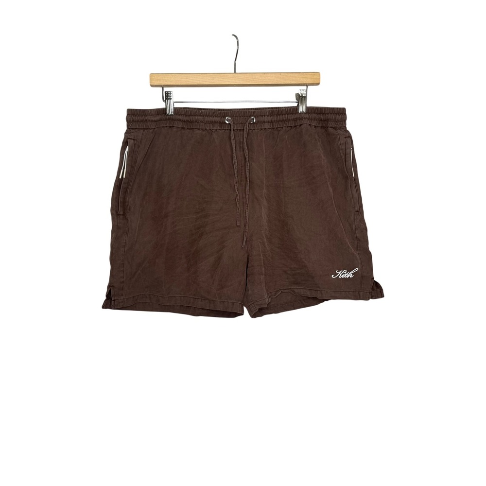 Kith Silk Cotton Blend Shorts Active Loungewear Pull On Zip Pockets Mens XL
